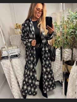 Płaszcz Lumi z motywem rombów – Miss City Official